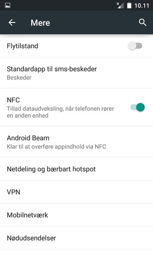Vælg Netdeling og bærbart hotspot