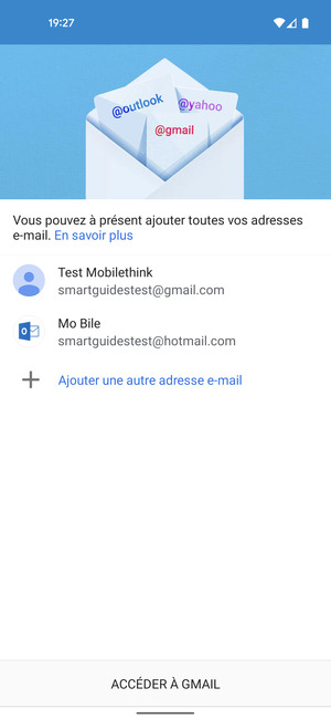 Sélectionnez ACCÉDER À GMAIL