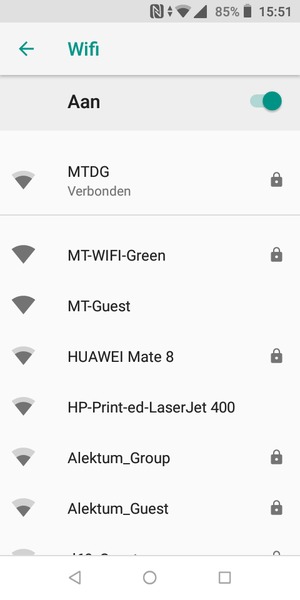 U bent nu verbonden met het WiFi-netwerk