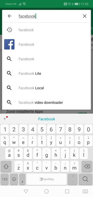 Geben Sie den Namen der App ein und wählen Sie Suchen