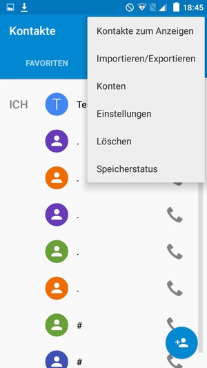 Wählen Sie Importieren/Exportieren