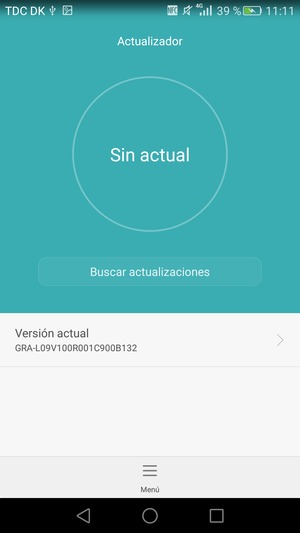 Si su teléfono está actualizado, verá la siguiente pantalla