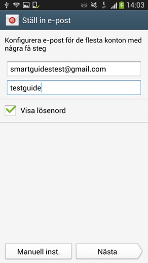 Ange din Gmail eller Hotmail-adress och Lösenord. Välj Nästa
