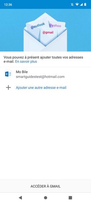 Sélectionnez ACCÉDER À GMAIL