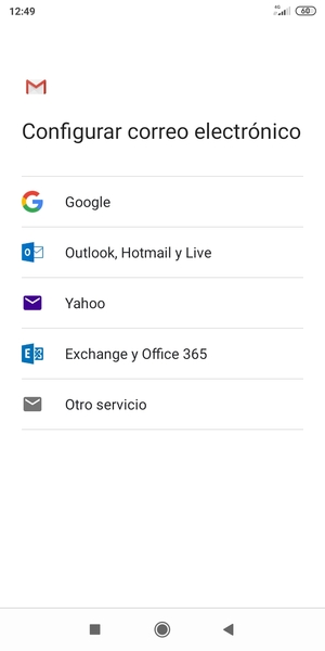 Seleccione Exchange y Office 365