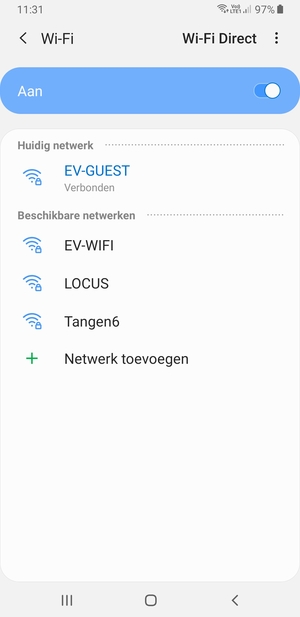 U bent nu verbonden met het WiFi-netwerk