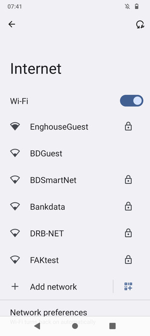 Select the wireless network you want to connect to