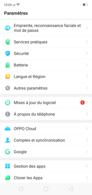 Faites défiler et sélectionnez Autres paramètres