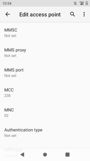 Scroll down and enter MMS information