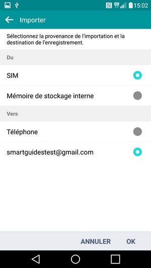 Sélectionnez la carte SIM