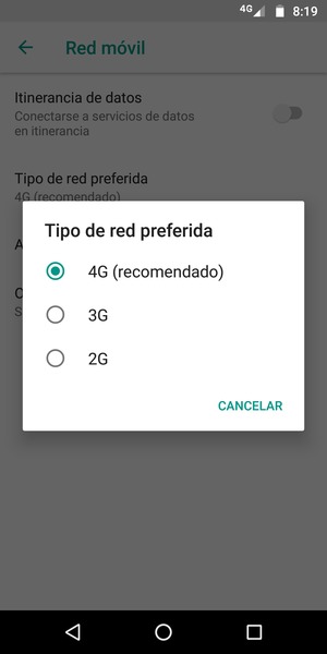 Seleccione la opción deseada