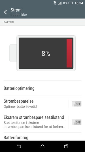 Slå Strømbesparelse til