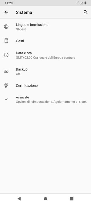 Seleziona Backup