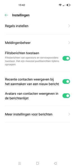 Selecteer Meer instellingen voor berichten