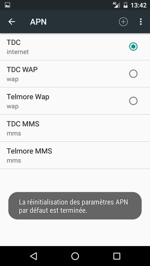 Sélectionnez Nouvel APN