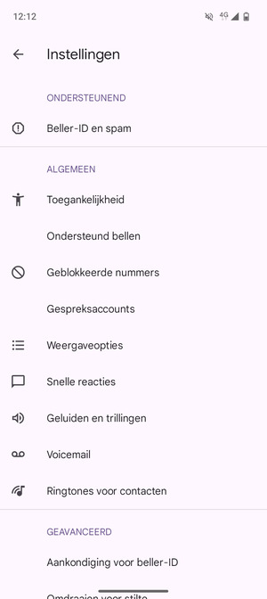 Selecteer Voicemail