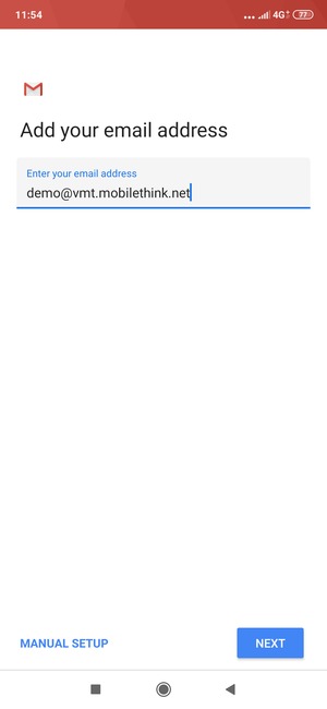 Enter your Email address and select NEXT
