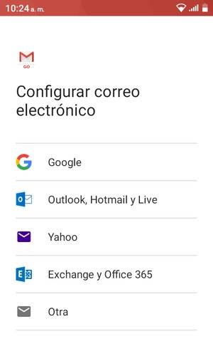 Seleccione Exchange y Office 365
