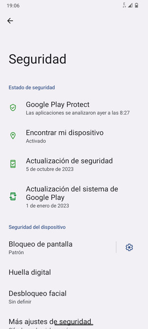 El teléfono ha sido asegurado con un bloqueo de pantalla