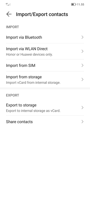 Select Import from SIM