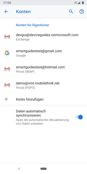 Wählen Sie Ihr Google Konto