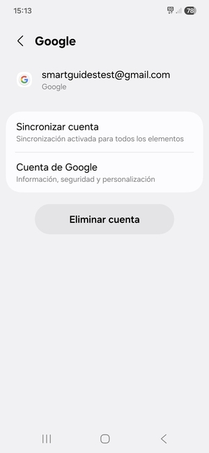 Seleccione Sincronizar cuenta