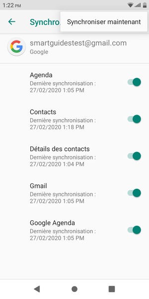 Sélectionnez Synchroniser maintenant