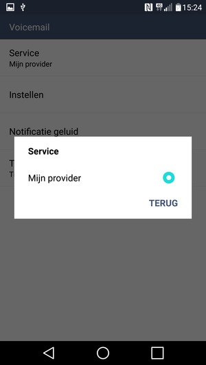 Selecteer Mijn provider