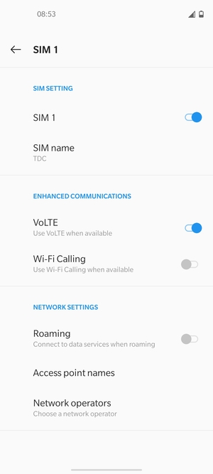 Select Access point names