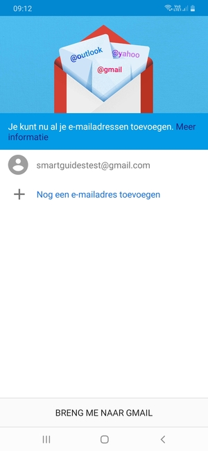 Selecteer BRENG ME NAAR GMAIL