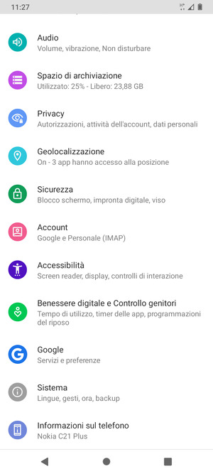 Scorri e seleziona Sistema