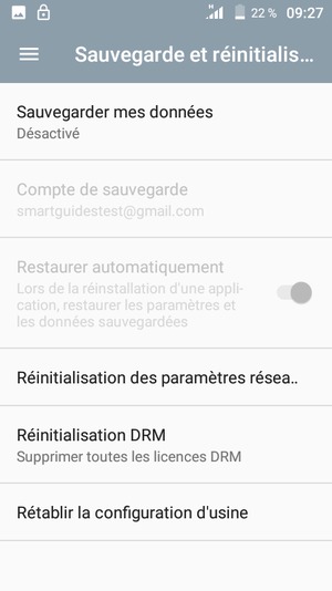 Sélectionnez Sauvegarder mes données