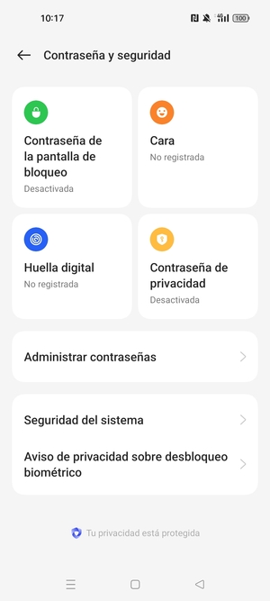 Para activar su bloqueo de pantalla, vaya al menú Contraseña y seguridad y seleccione Contraseña de la pantella de bloqueo