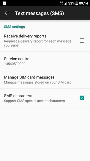 Select Service centre