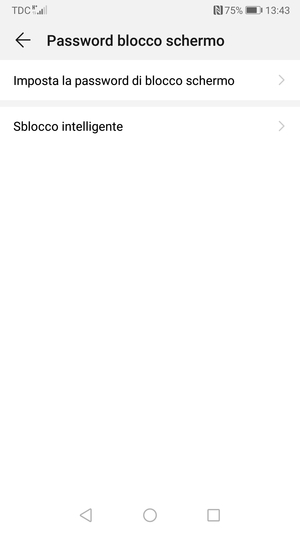 Seleziona Imposta la password di blocco shcermo