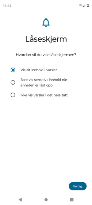 Velg ønsket alternativ og velg Ferdig