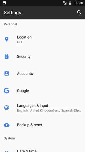 Return to the Settings menu and select Accounts