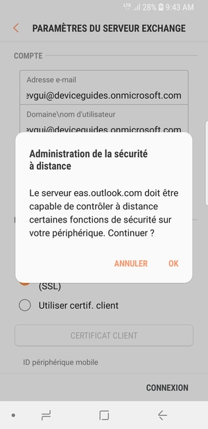 Sélectionnez OK