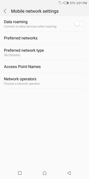 To change network if network problems occur, select Network operators