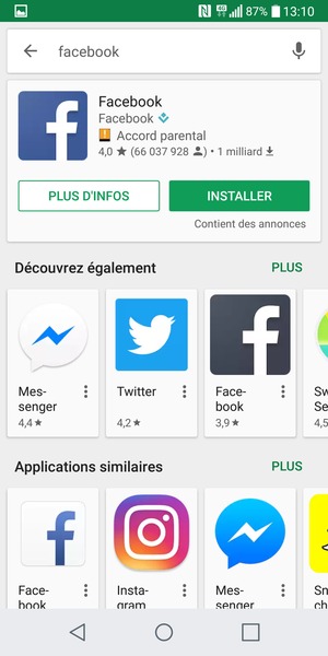 Sélectionnez l'appli