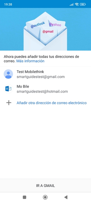 Seleccione IR A GMAIL
