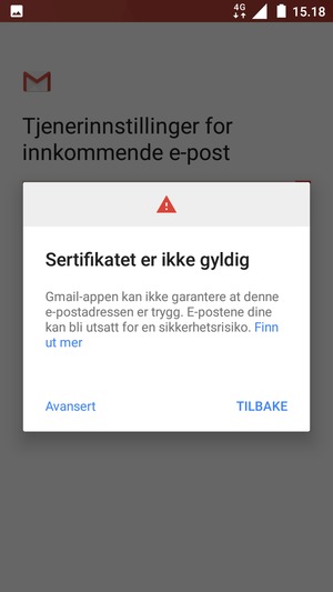 Velg TILBAKE