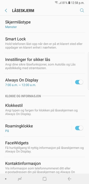 Telefonen din er nå sikret med en skjermlås