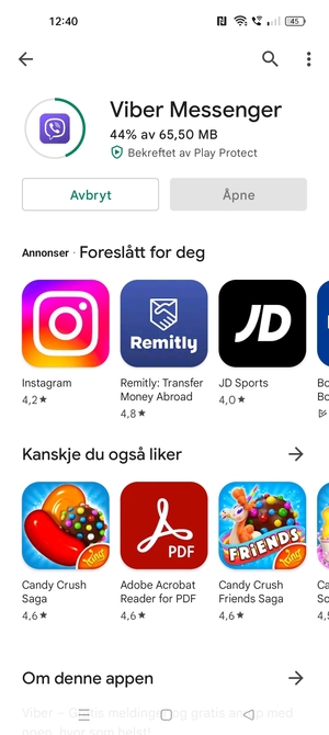 Vent til installasjonen er ferdig