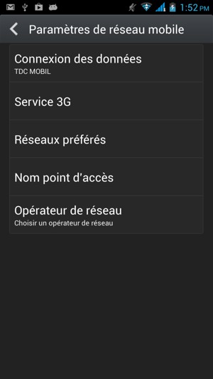 Sélectionnez Nom point d'accès