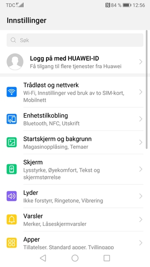 Velg Trådløst og nettverk