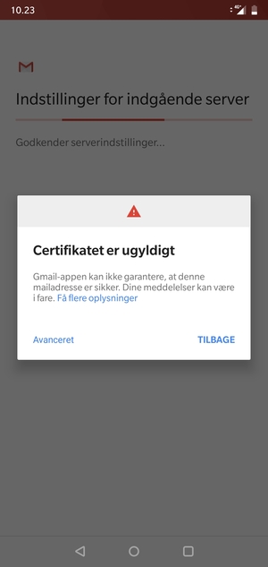 Vælg TILBAGE