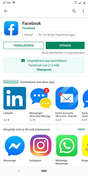 Selecteer OPENEN