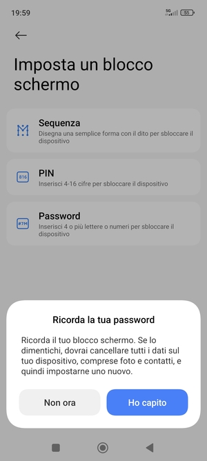 Seleziona Ho capito