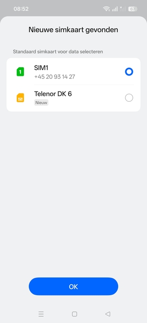 Selecteer uw voorkeursoptie en selecteer OK